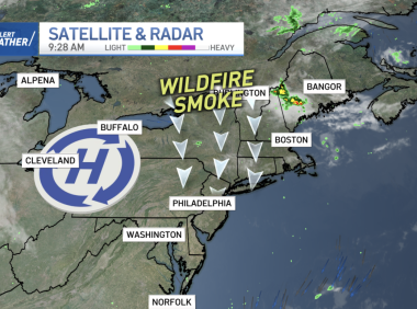 加拿大野火烟霾又一次蔓延到费城